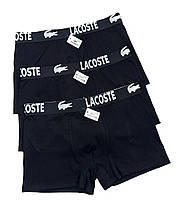 Труси чоловічі боксери (комплект 5 шт) Lacoste чорні, фото 2