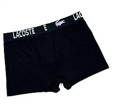 Труси чоловічі боксери (комплект 5 шт) Lacoste чорні, фото 5