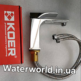 Латунний змішувач для умивальника ТМ.KOER Чехія KB10010-01 CHROME з хромованим покриттям