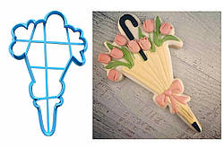 Пластикова вирубка "Парасолька з квітами", 18 см