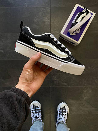 Vans KNU Skool Black White Plarform 37, фото 2