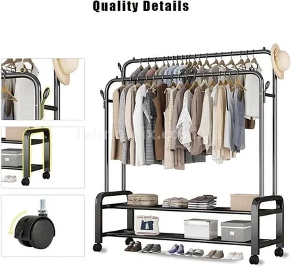 Стійка-вішалка для одягу та взуття подвійна Multipurpose Hanger – універсальне рішення для зберігання