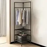 Вішалка-стійка кутова з полицями для одягу (180×45×45 см) – компактне та стильне рішення для зберігання, фото 5