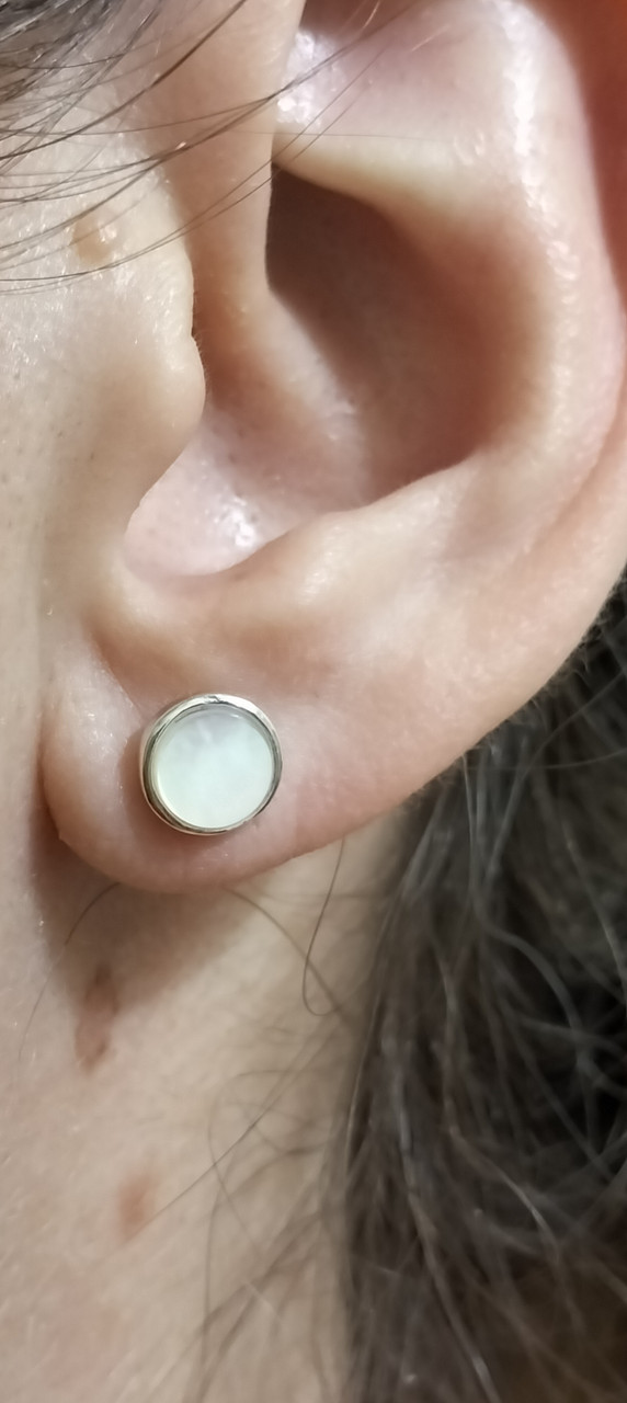 Срібні пусети з емаллю, фото 1