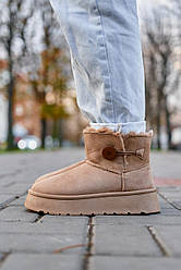 UGG Mini Bailey Button Plarform Beige (No Name) 36