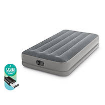 Intex 64112 надувне ліжко (191х99х30 см) з вбудованим електронасосом USB, фото 6