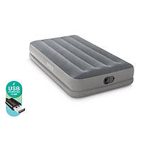 Intex 64112 надувне ліжко (191х99х30 см) з вбудованим електронасосом USB