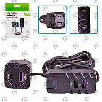 FM модулятор CS11 USB/MP3/12-24В/USB Type C заряджання 3,1А/Bluetooth+ зарядка 2USB+Type C 3,1А/Blue