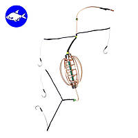 Рибальська снасть монтаж «Два коромисла» (Годівниця «Кавун» 20, 25, 30, 35, 40, 45, 50 г)