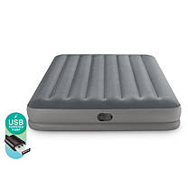 Intex 64114 надувне ліжко (203х152х30 см) з вбудованим електронасосом USB, фото 6