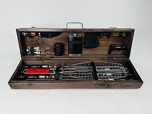 Подарунковий набір для пікніка DROVOSEK ручної роботи (шампура та аксесуари). Набір для приготування шашлику.