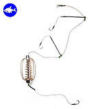 Рибальська снасть монтаж «Два відвода з повідцем» (Годівниця «Кавун» 20, 25, 30, 35, 40, 45, 50 г), фото 2