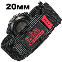 Ремінець для годинника Hemsut HS121 Super Strong Nylon Garmin Black 20 mm