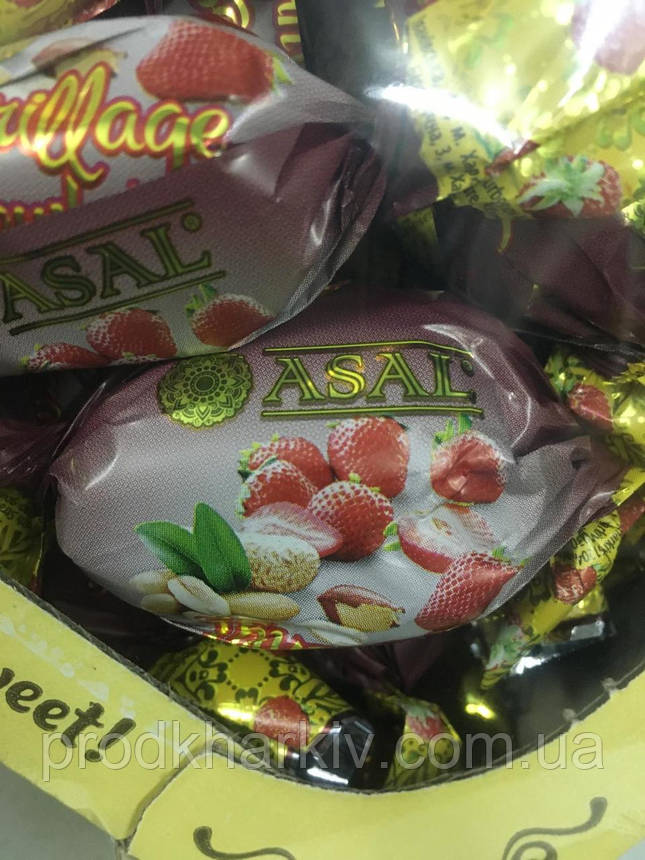 Цукерки Asal Грильяж з полуницею🍓1кг, фото 2