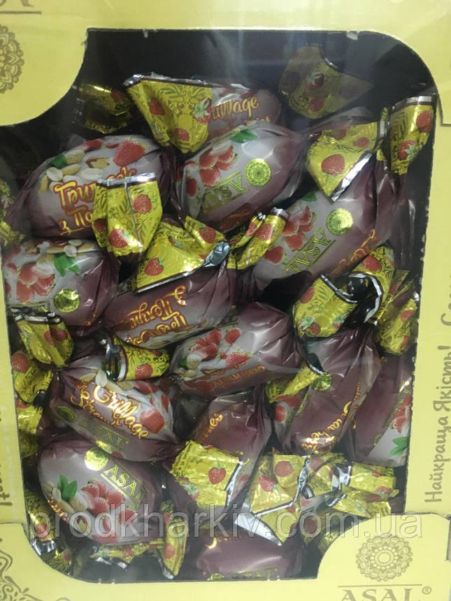 Цукерки Asal Грильяж з полуницею🍓1кг, фото 3