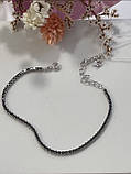 Срібний жіночий браслет, родій, фото 3