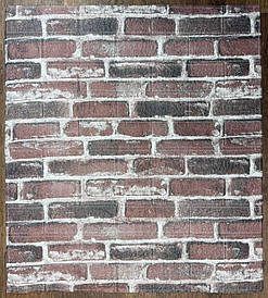 Декоративна 3D панель самоклейка під цеглу червону Катеринославський 700х770х5мм (0433)