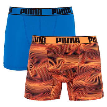 Труси-боксери Puma ACTIVE BOXER PRINT 2P синій, помаранчевий Чол M