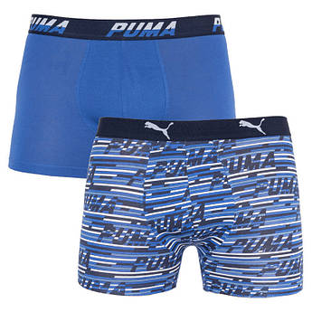 Труси-боксери Puma LOGO AOP BOXER 2P синій, білий Чол XL