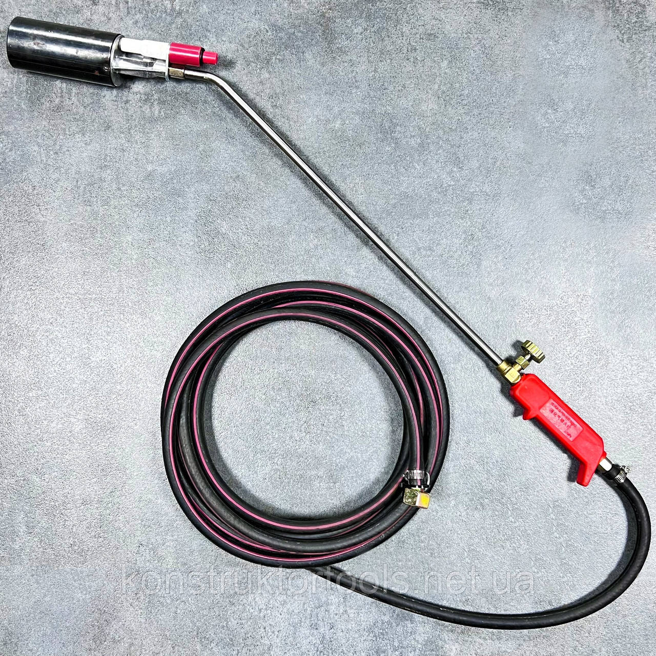 Газовий пальник з п'єзопідпалом для смоління зі шлангом 2м, 760 мм сопло Ø50мм х 105мм, фото 1