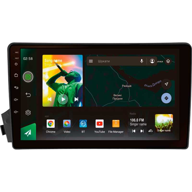 Штатна магнітола SIGMA X9464 ANDROID 10 4+64 Gb 4G DSP SsangYong Actyon C100 2005-2011 9"