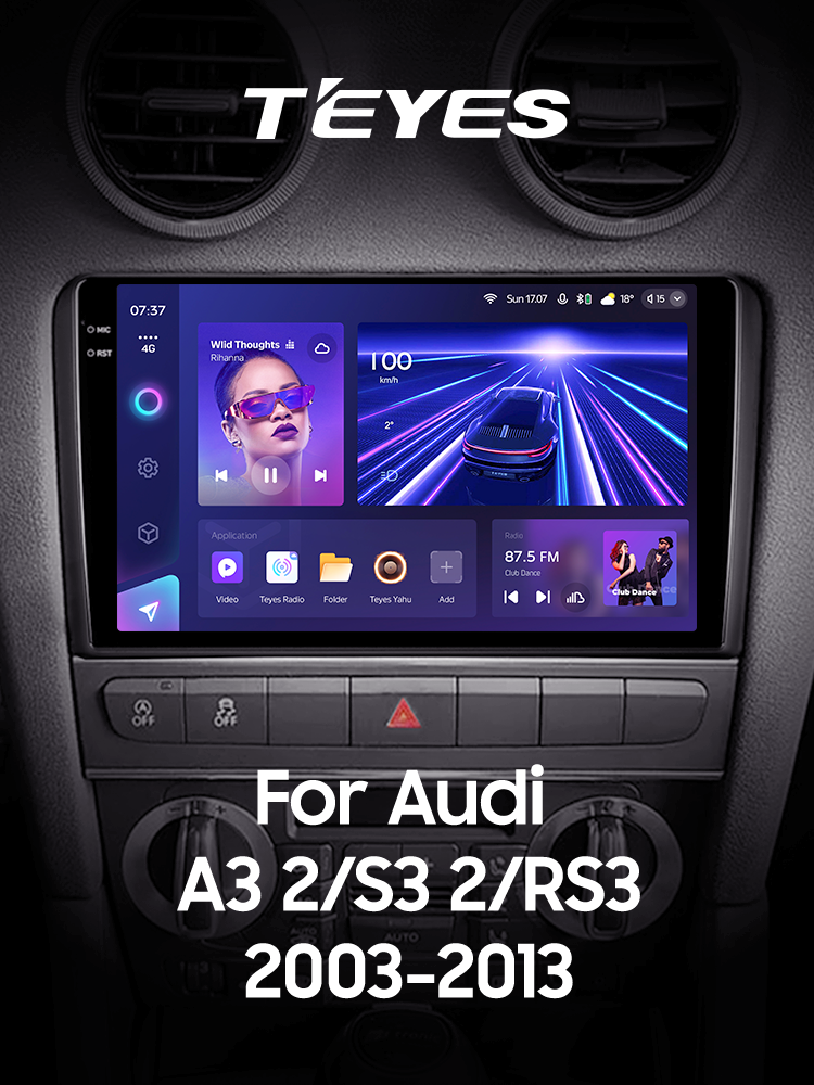 Штатная магнитола Teyes CC3 6+128 Gb з коловим оглядом 360° Audi A3 2 8P 2003-2013 S3 2 2006-2012 RS