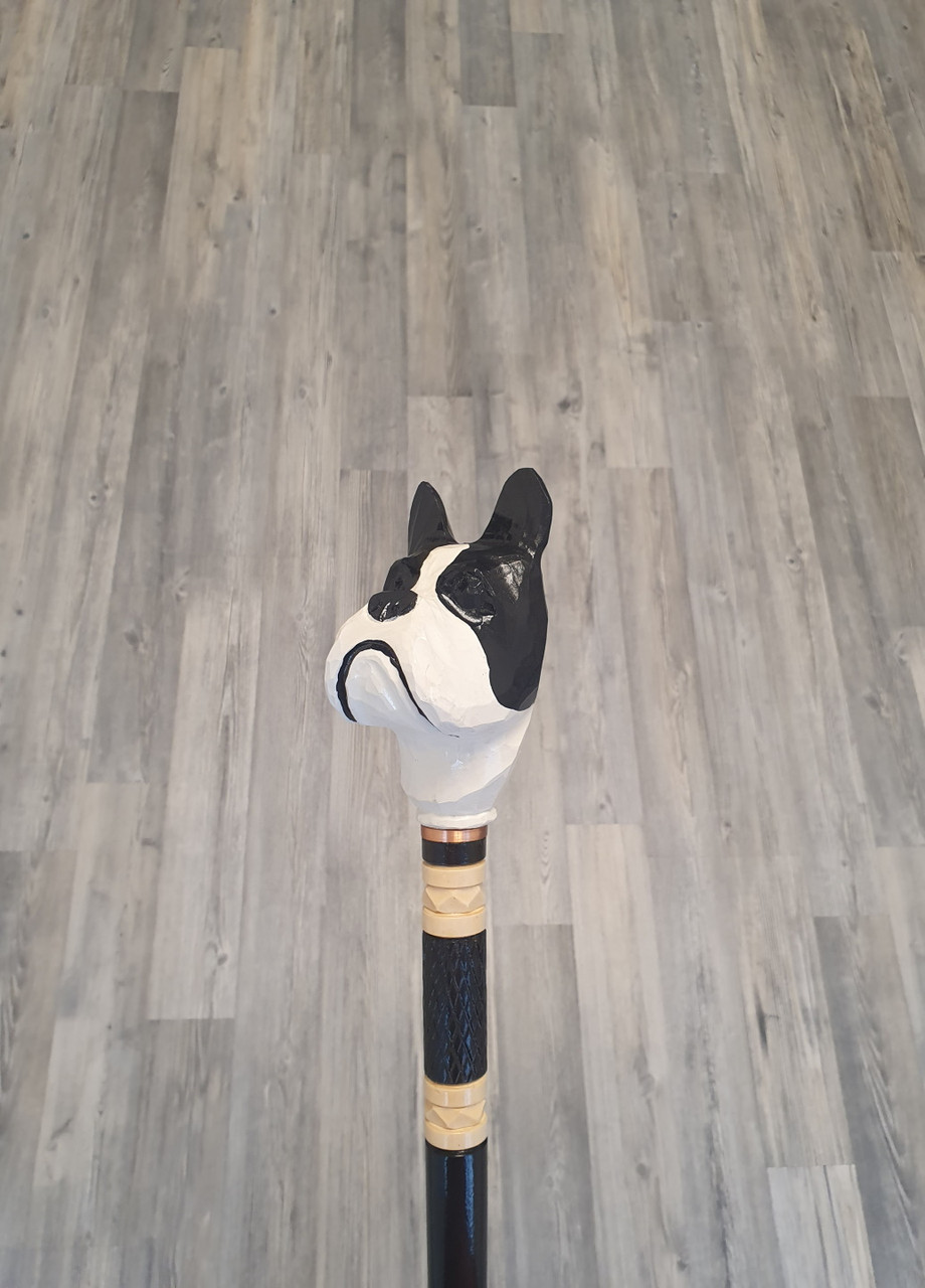 Палиця Бостон тер'єр, ручної роботи, різна, дерев'яна, для ходьби