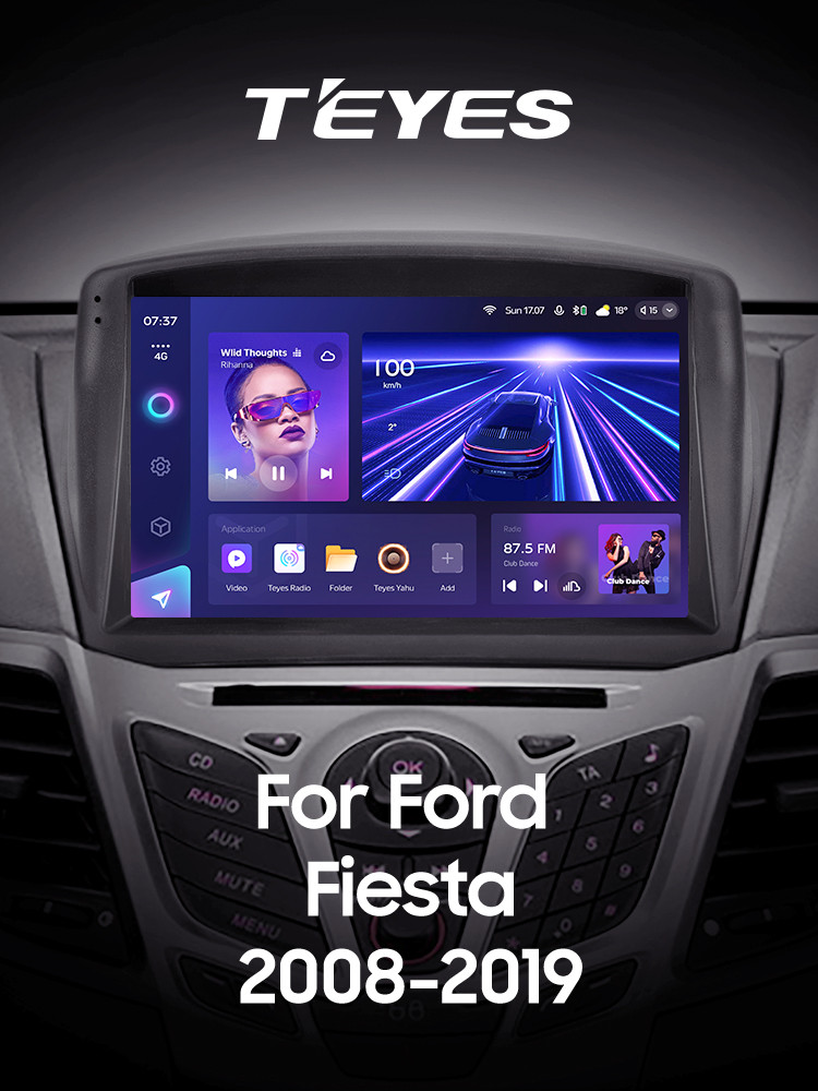 Штатная магнитола Teyes CC3 6+128 Gb з коловим оглядом 360° Ford Fiesta Mk 6 (F1) 2009-2018 (A) 9" 2