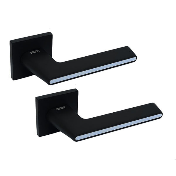 Ручка для дверей на квадратній розетці Кедр Ультра 21.190 MBP/WH чорний матовий з білою вставкою