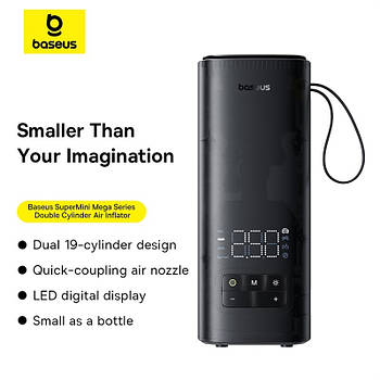 Автомобільний насос Baseus SuperMini Mega Series black (C11123202111-00)