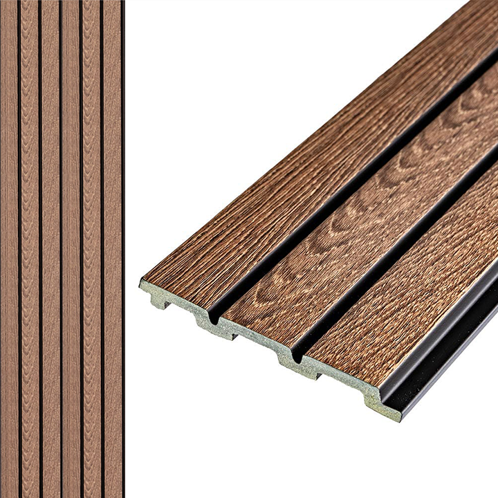 Декоративні рейки для стін PS Текстурний дуб Дерево 2900*120*12мм 3Д стінові панелі вертикальні під дошки