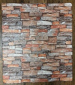 Декоративна 3D панель самоклейка під цеглу Коричневий піщаник 700х770х4мм (347)