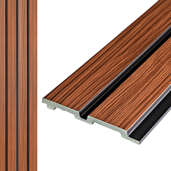 Декоративні стінові рейки PS Натуральне дерево 2900*120*12мм декор панелі для стін вертикальні під дошки, фото 1