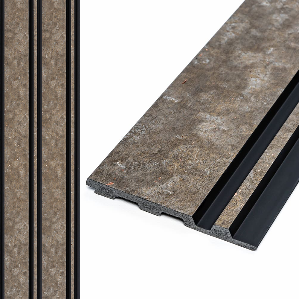 Декоративні рейки PS Мідний бетон Текстура 2900х160х12мм під мармур 3Д-панель для стін, фото 1