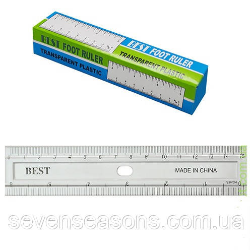 Линейка прозрачная 15см - фото 1 - id-p2517125375