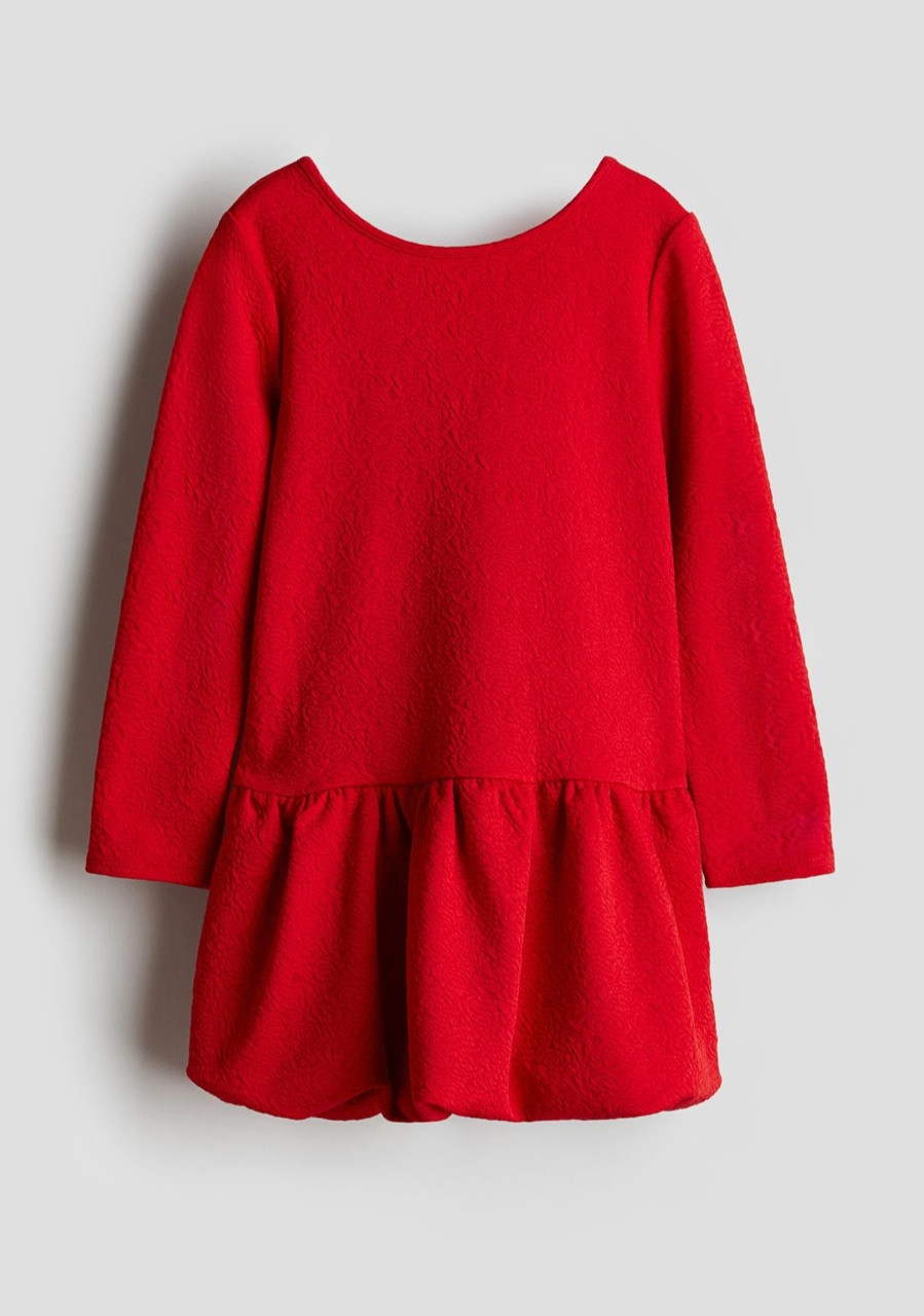 Сукня-балон з довгими рукавами червона H&M 92, 110/116, 122/128, 134/140см, фото 1