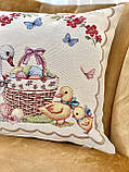 Декоративна Великодня наволочка на подушку 45х45 см. одностороння, фото 4