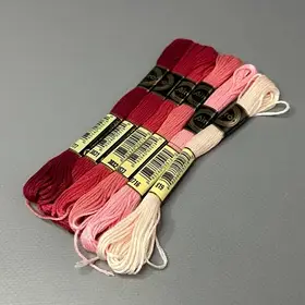 Набір ниток муліне, 6шт Ягідний Мікс