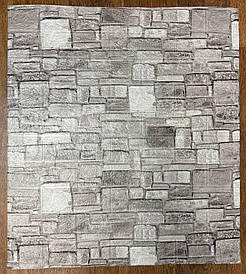 Самоклеюча 3D панель під  сірий камінь старовина 700x770x3мм (50-3)