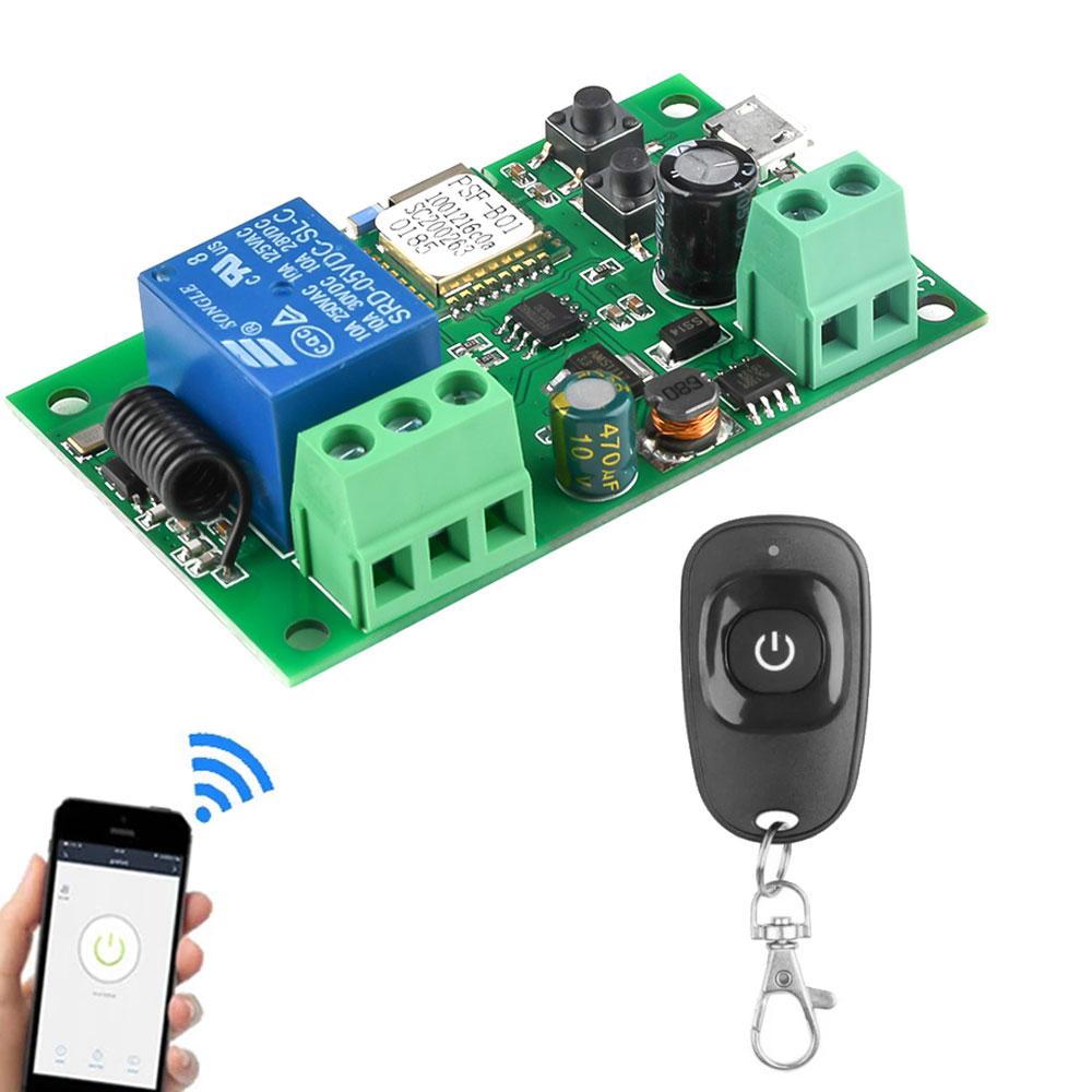 Wifi реле Sonoff PSF-B01 Wi-fi + RF реле Сухий контакт DC7-32V реле для воріт з пультом 433МГц