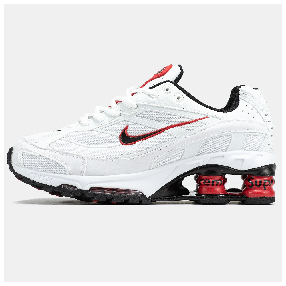 Чоловічі кросівки Nike x Supreme Shox Ride 2 SP White Red Black, червоно-білі кросівки найк супрім шокс райд 2