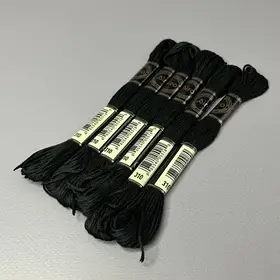 Набір ниток муліне, 6шт чорний №310