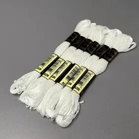 Набір ниток муліне, 6шт білий №В5200