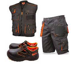 Робоча форма,шорти,жилет та сандалі робочий,літня спецовка,роба,форма Польща Classic