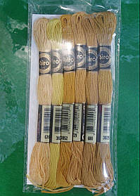 Набір ниток муліне, 6шт коричневий мікс №2