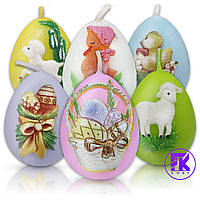 Набір свічок для Великодня яйце різнокольорові декоровані 6 шт