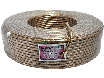 Телевізійний кабель RG-6 Eurosat прозорий,100м