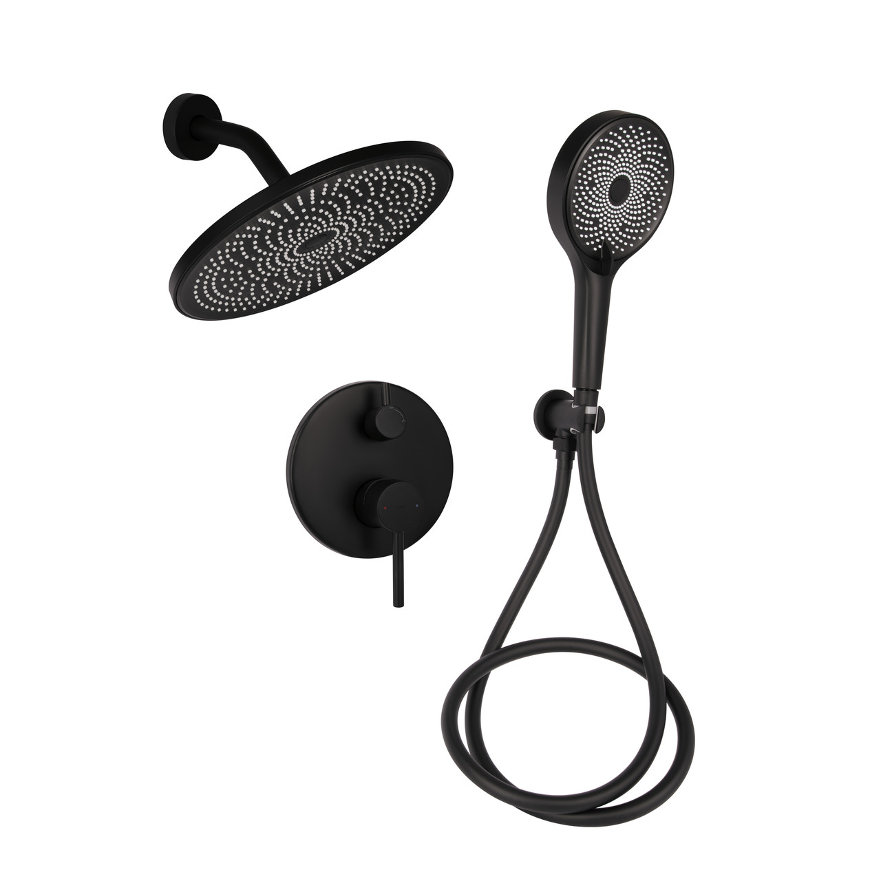 Душова система універсальна Qtap Scorpio прихованого монтажу на два споживача QTSCO113BLM45897 Black Matt Techno-Torba Гарант