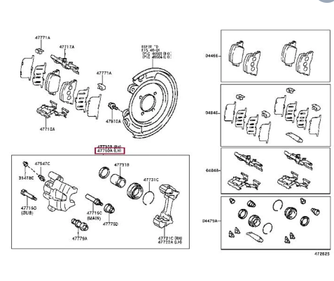 Супорт гальмівний задній лівий Q-FIX CAMRY, Камрі 2006-2011, Лексус ES 2006-2012 47850-33211, 47850-33210