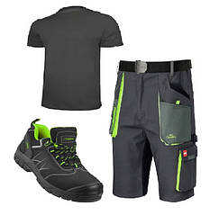 Костюм шорти,футболка та кросівки,захисні бриджі,чоловічі,літні шорти з кишенями,чоловіча роба,уніформа Польща CLASSIC STRETCH